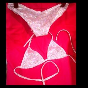 🎉sparkling silver bikini