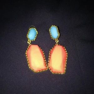 Orange and Blue Earrings
