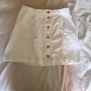 Topshop white denim skirt
