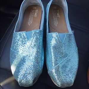 Blue glitter Toms
