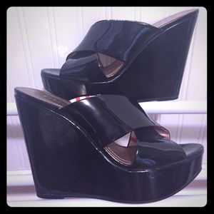 BCBGeneration Black Patent Wedges
