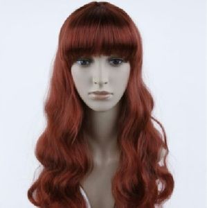 Long red wig with bangs