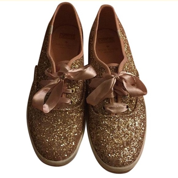 Like new exclusive rose gold Kate spade sneakers