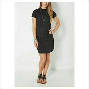 *SALE *CHARCOAL FAUX  SUEDE  MINI DRESS