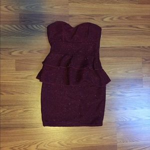 Maroon Peplum Dress
