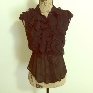 Ruffle Button Up Blouse