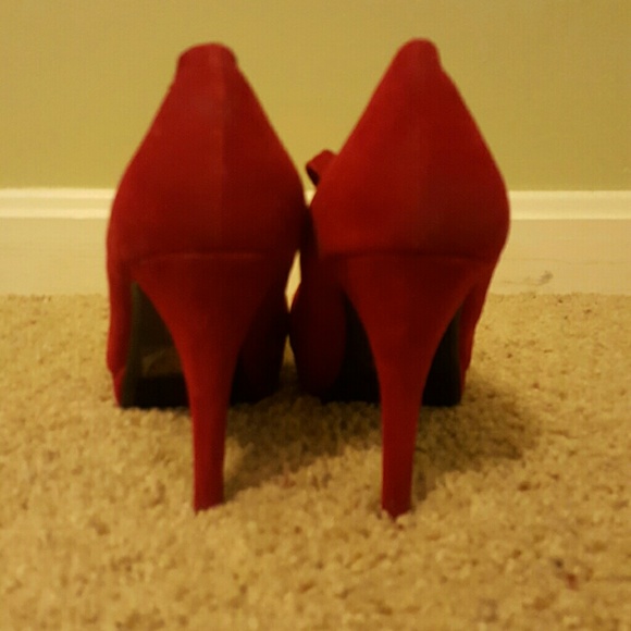 Red Suede Heels - Picture 3 of 3