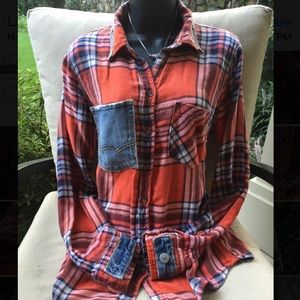 SOLD not for sell. One of a kind repurposed flannel Shirt
