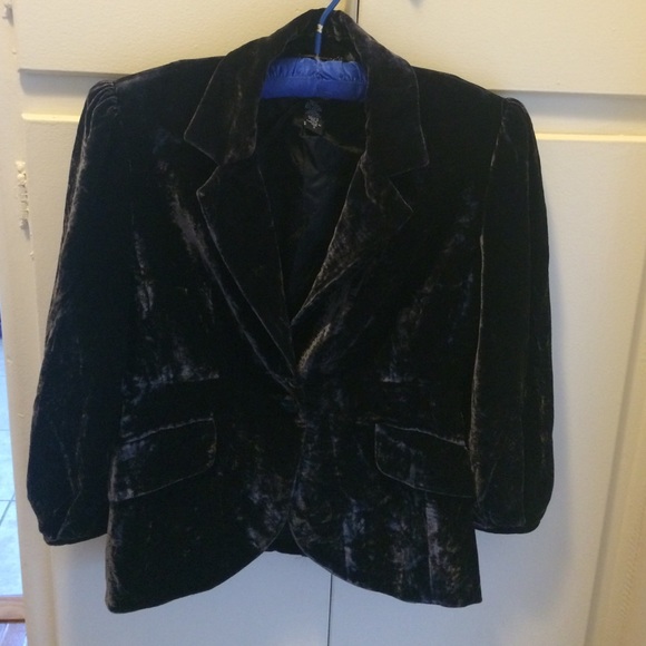 LAUNDRY SHELLI SEGAL VELVET 3/4 SLEEVE BLAZER