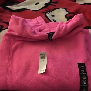Bright pink fleece pullover sweatshirt new w/tags
