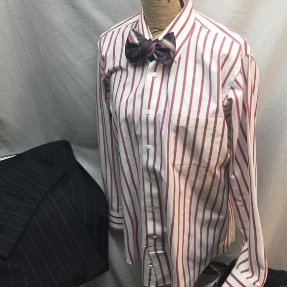 Stafford tailored Men's pinstriped shirt.