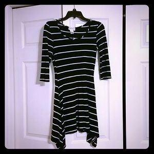 Black and white striped dress