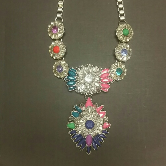 Rainbow statement necklace