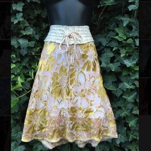 SOLD Anthropologie Poleci Silk Skirt Size 6
