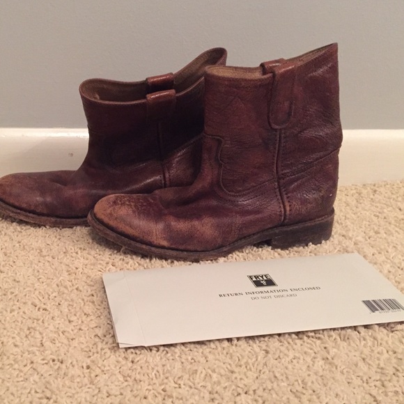 Distressed Frye short boots
