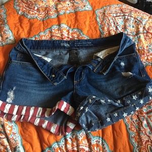 Massimo denim American flag shorts