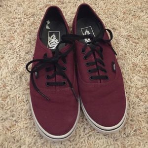 maroon Vans shoes