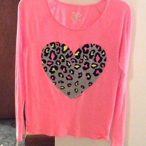 Girls justice pink long sleeve shirt