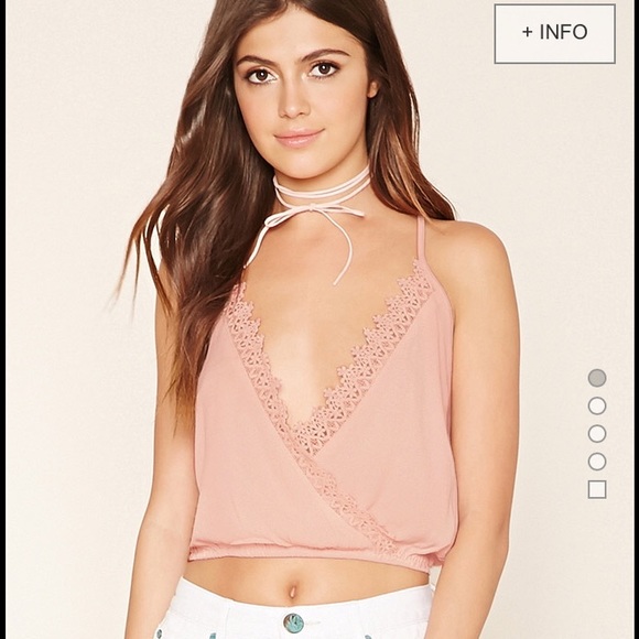 Blush Crocheted Surplice Cami