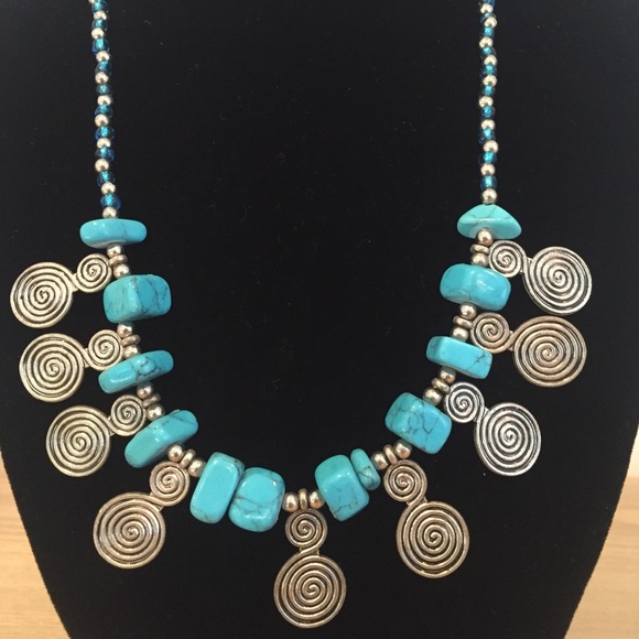 Moroccan turquoise necklace
