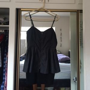 Forever 21 Black Leopard Print Peplum Dress