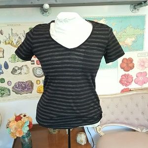 Madewell Hi Line Striped Metallic Tee Shirt