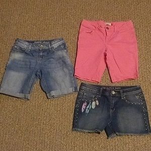 3 pair girls Jean shorts