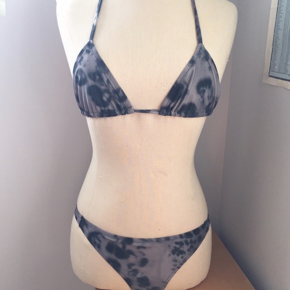 All Saints Grey Leopard Bikini Set