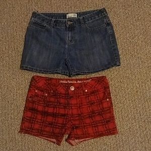 2 pair girls jeans shorts
