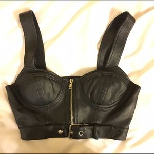 Leather crop top