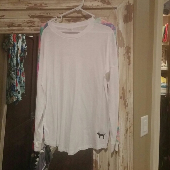 Victoria secret Pink, white long sleeve t-shirt