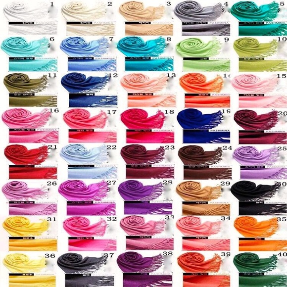 Pashmina & Silk Shawl available in 40 colors - Picture 2 of 2