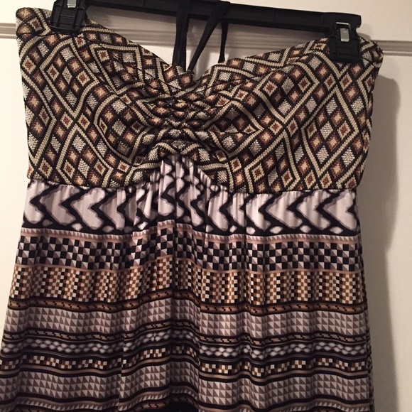 Boho brown pattern dress - Picture 2 of 4