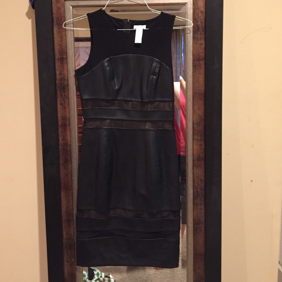 Cache Black Leather Dress