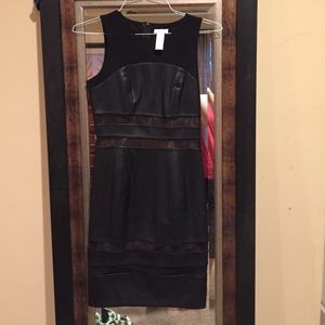 Cache Black Leather Dress