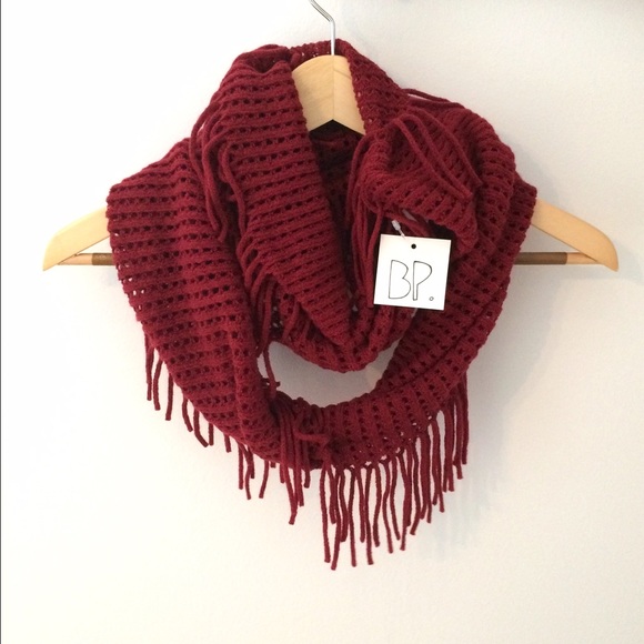 BP Red Fringe Scarf