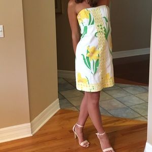 Lilly Pulitzer strapless flower print dress