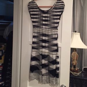 Black and white geometric pattern. Knit