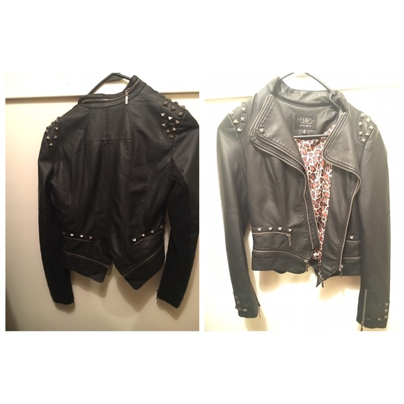 Faux leather rocker jacket