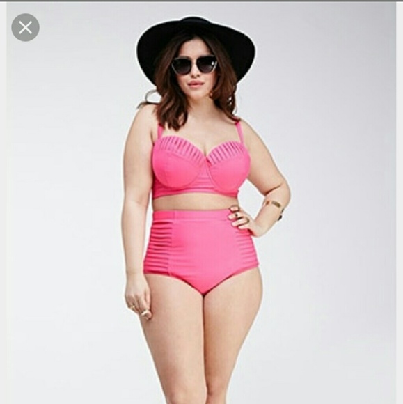 F21 plus pink two piece