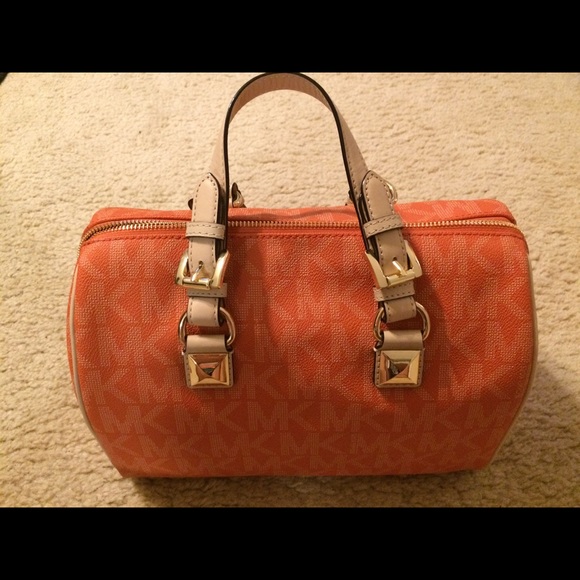Michael Kors tangerine colored Grayson purse