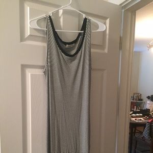 Striped midi dress with side slits