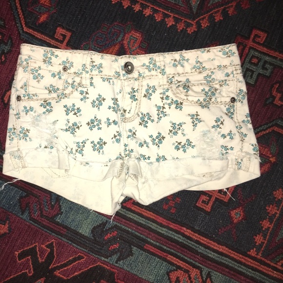 Floral jean shorts