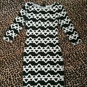SALE! Forever 21 Black & White Aztec Bodycon Dress