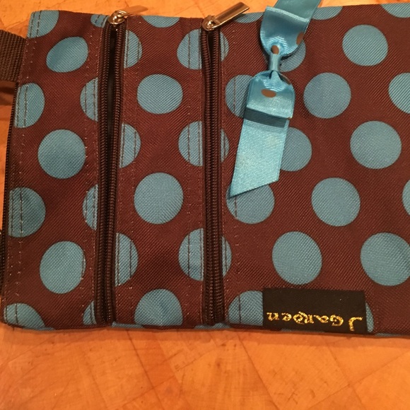 J Garden Bags New J Garden Brown W Turquoise Polka Dot Crossbody Poshmark