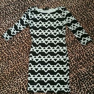 SALE! Forever 21 Green & Black Aztec Bodycon Dress