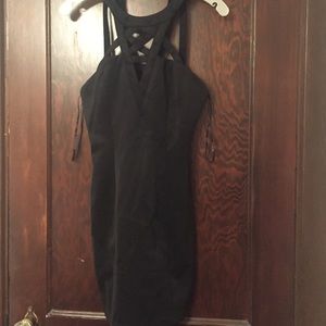 Black caged top dress