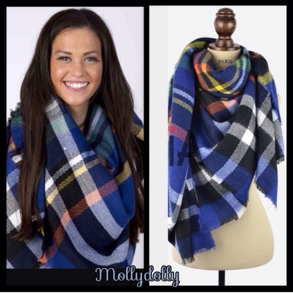 ❣LAST❣ Red Mustard or Pink Plaid Scarf for Fall - Picture 4 of 4
