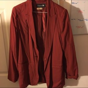 Burgundy boyfriend style blazer