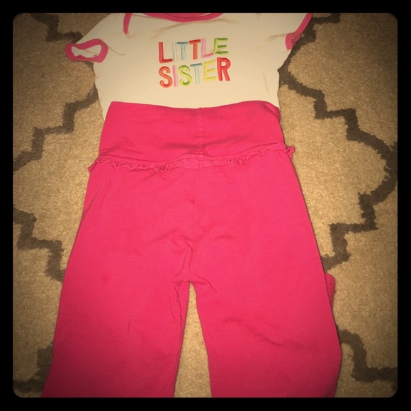 "Little Sister" Onesie and Pink Pants Set!